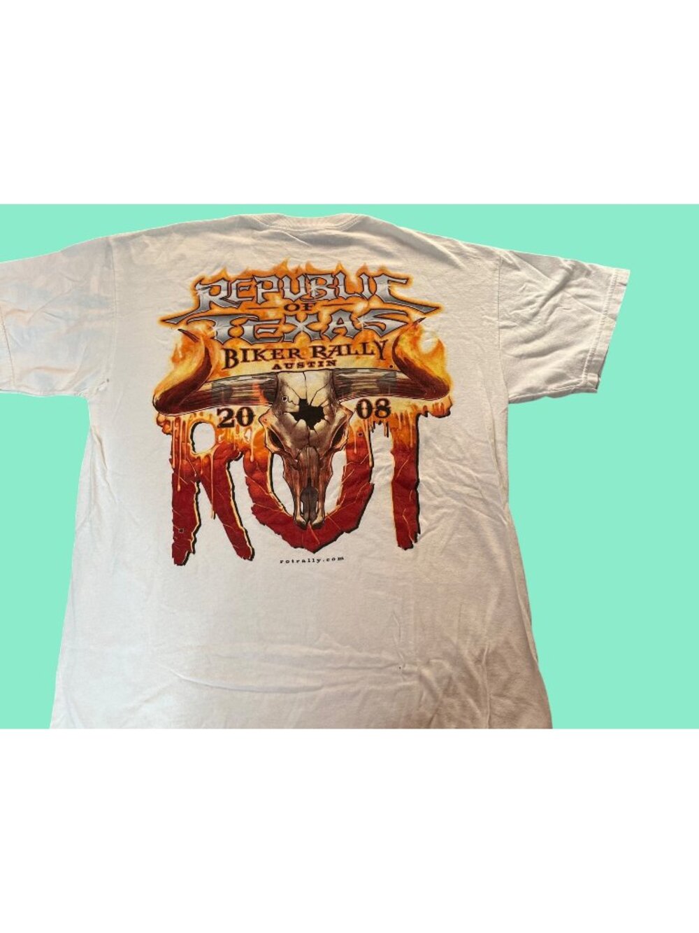 Republic Of Texas Biker Rally 2008 Gildan White T-Shirt Size M